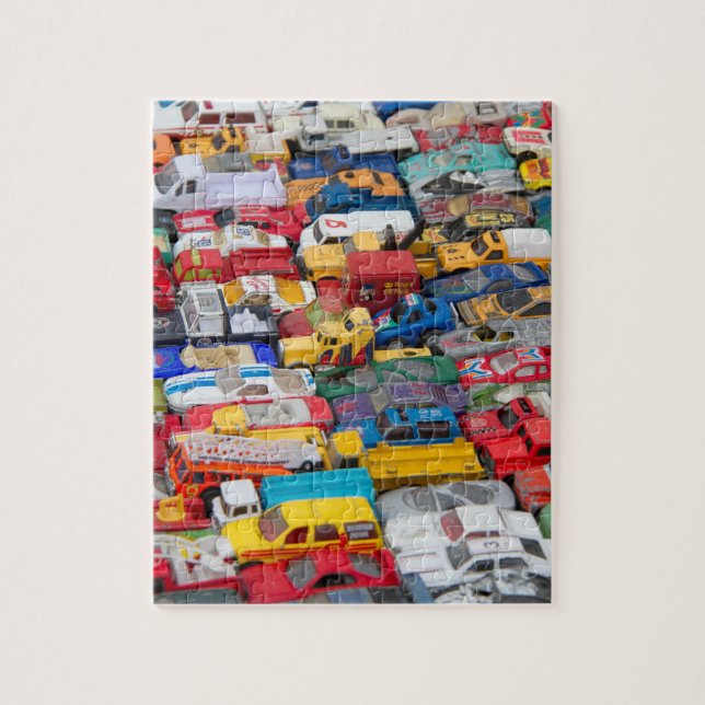 Toy Cars and Trucks Puzzle with Tin (Vertical)