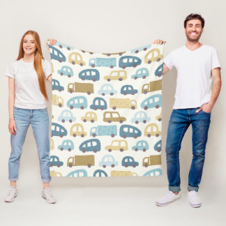 Toy Cars & Trucks | Dusty Blue Beig Fleece Blanket
