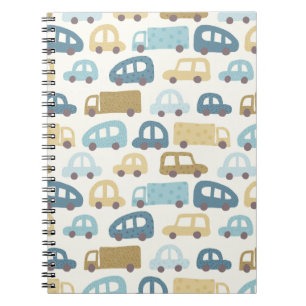 Toy Cars & Trucks   Dusty Blue Beig Notebook