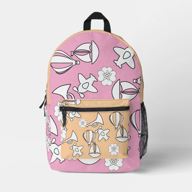 Toy Collection Kids Pink Kinder        Printed Backpack (Front)