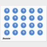 Toy Dreidel Classic Round Sticker<br><div class="desc">A Sticker Designed Hanukkah Toy Dreidel In Blue And Silver For Mailings Or Party Favour Bags</div>