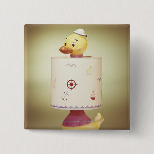 Toy duck lamp 15 cm square badge