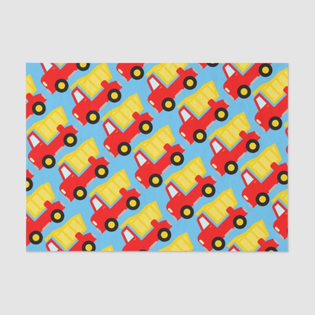 Toy dump truck kids Birthday gift tissue paper (Front)