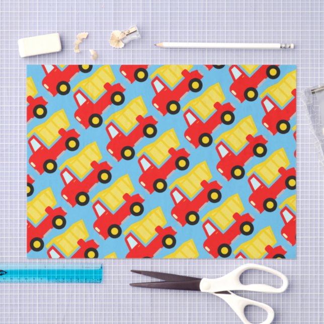 Toy dump truck kids Birthday gift tissue paper (Craft)