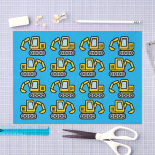 Toy excavator kid's Birthday gift tissue paper