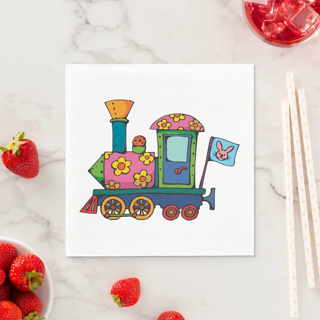 Toy Flower Train Napkin (Creator Uploaded)