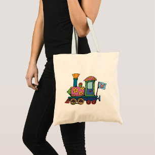 Toy Flower Train Tote Bag