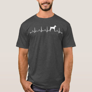 Toy Fo Terrier Dog Heartbeat EKG Funny Dog Mum  T-Shirt