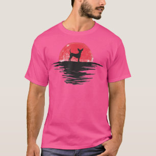Toy Fo Terrier Japanese Sunset Retro Dog Red  T-Shirt