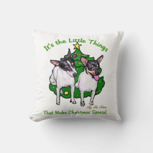 Toy Fox Terrier Christmas Cushion