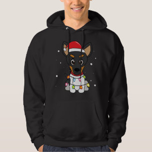 Toy Fox Terrier Christmas Lights Mum Dad Dog Gift Hoodie