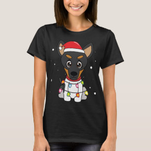 Toy Fox Terrier Christmas Lights Mum Dad Dog Gift T-Shirt