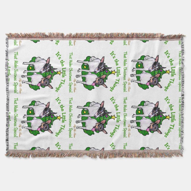 Toy Fox Terrier Christmas Throw Blanket (Front)