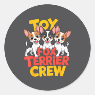 Toy Fox Terrier Crew Cartoon Small Amertoy Pet Dog Classic Round Sticker