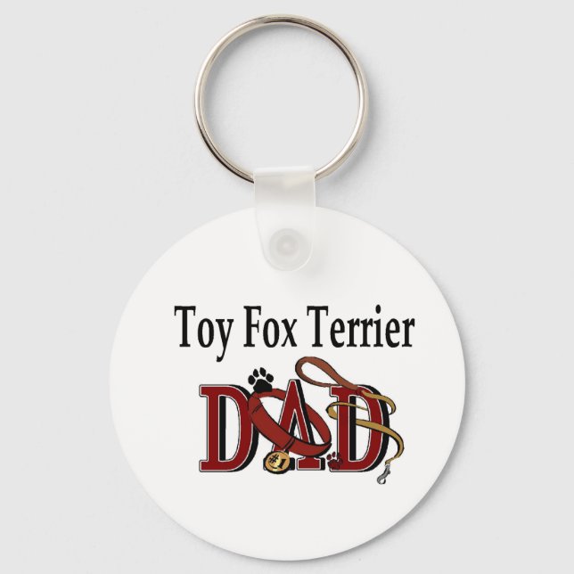 Toy Fox Terrier Dad Gifts Key Ring (Front)