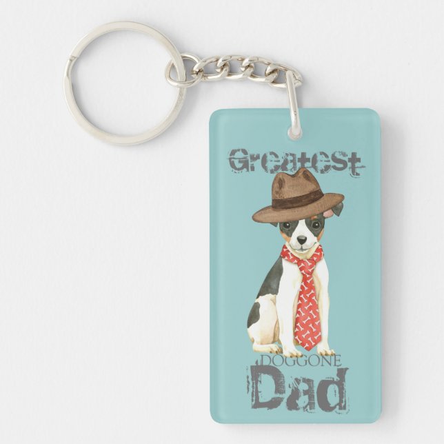 Toy Fox Terrier Dad Key Ring (Front)