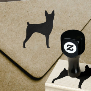 Toy Fox Terrier Dog Breed Silhouette Rubber Stamp