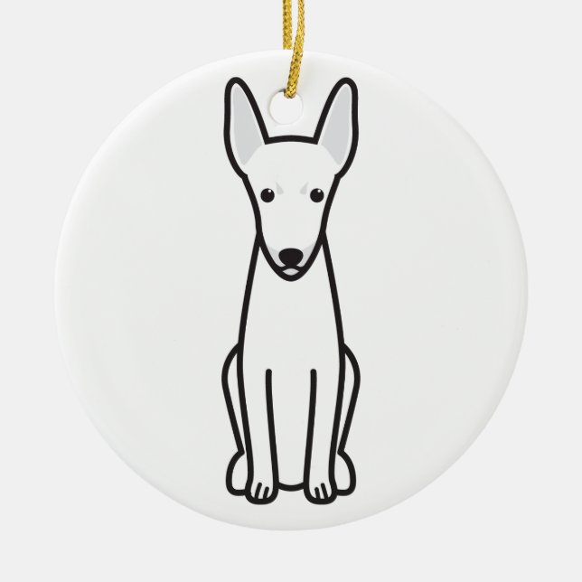 Toy Fox Terrier Dog Cartoon Ceramic Tree Decoration (Front)