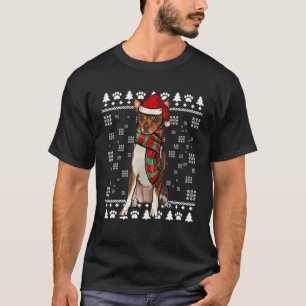 Toy Fox Terrier Dog Santa Hat Xmas Ugly Christmas T-Shirt