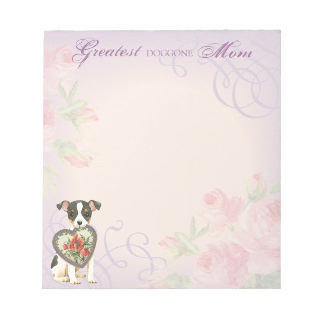 Toy Fox Terrier Heart Mum Notepad (Front)