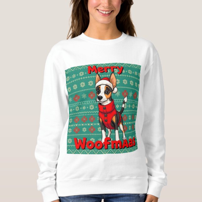 Toy Fox Terrier Merry Woofmas Sweatshirt (Front)