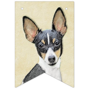 Toy Fox Terrier Painting - Cute Original Dog Art Bunting