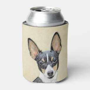 Toy Fox Terrier Painting - Cute Original Dog Art Can Cooler