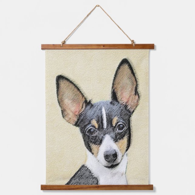 Toy Fox Terrier Painting - Cute Original Dog Art Hanging Tapestry (Front)