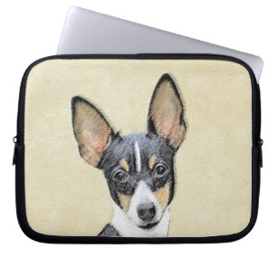 Toy Fox Terrier Painting - Cute Original Dog Art Laptop Sleeve