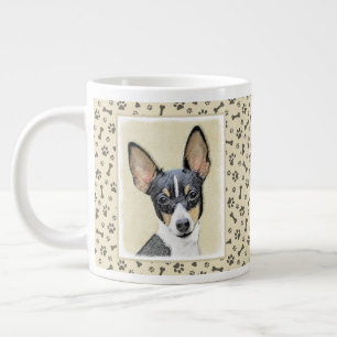 Toy Fox Terrier Painting - Cute Original Dog Art Large Coffee Mug