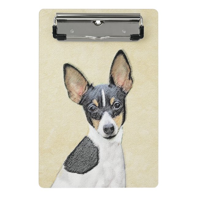 Toy Fox Terrier Painting - Cute Original Dog Art Mini Clipboard (Front)