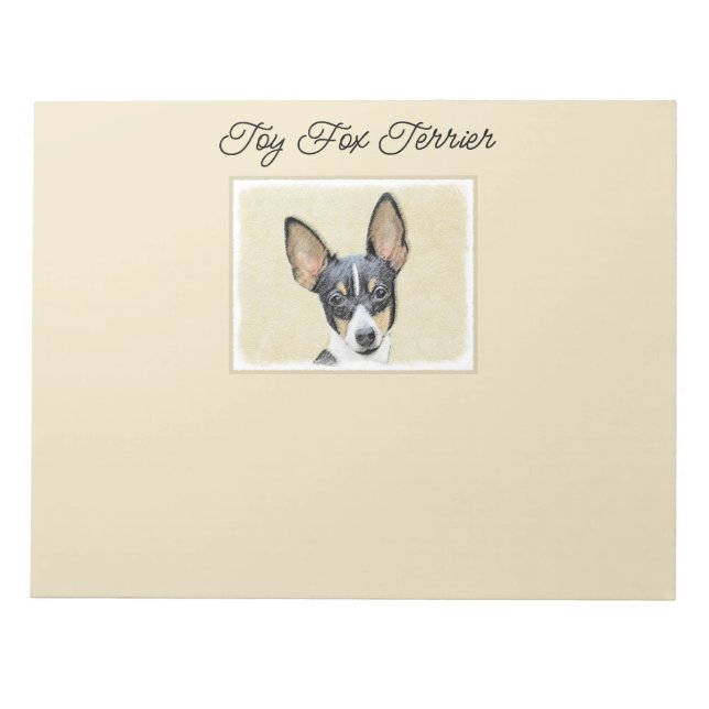 Toy Fox Terrier Painting - Cute Original Dog Art Notepad (Front)