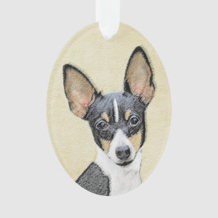 Toy Fox Terrier Painting - Cute Original Dog Art Ornament