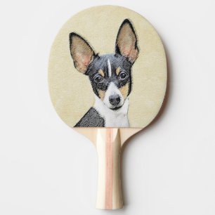 Toy Fox Terrier Painting - Cute Original Dog Art Ping Pong Paddle