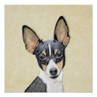 Toy Fox Terrier Painting - Cute Original Dog Art