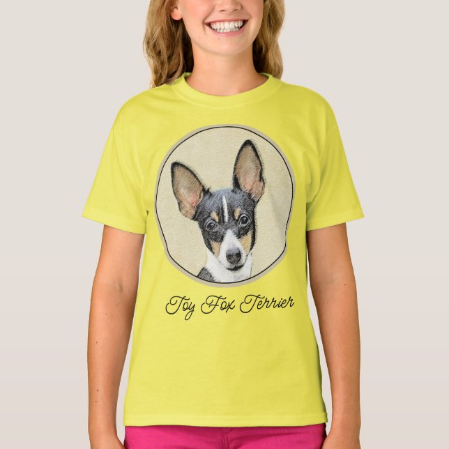 Toy Fox Terrier Painting - Cute Original Dog Art T T-Shirt (Front)