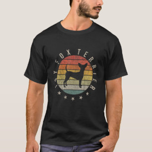 Toy Fox Terrier Paw Vintage Retro Dad Mom Women Pe T-Shirt