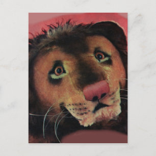 toy lion head postcard