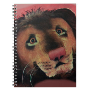 toy lion head spiral notebook