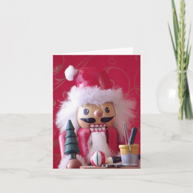 Toy Maker Nutcracker Photo Folded Note Card (Front)