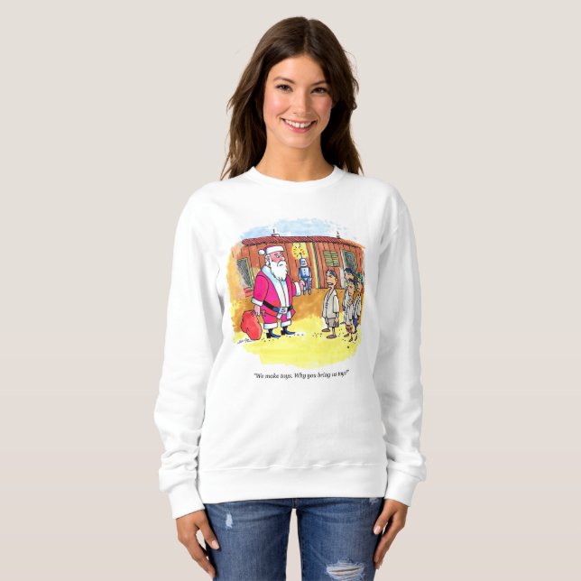 Toy Makers women white sweatshirt (Front Full)