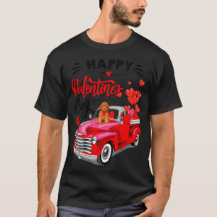 Toy Odle Heart Red Truck Happy Valentine Day Dog  T-Shirt