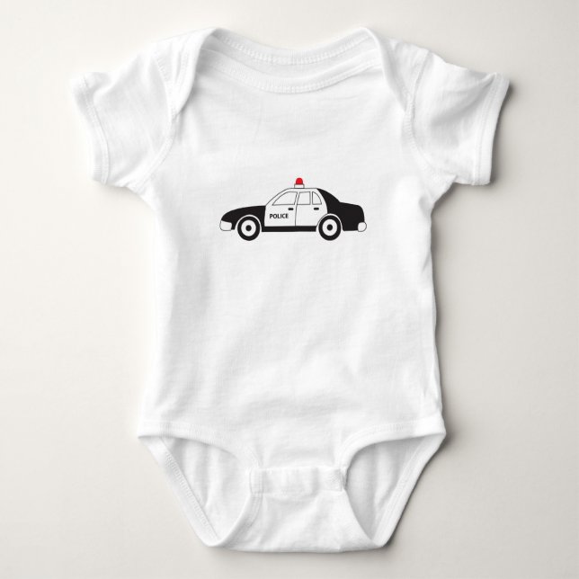 Toy Police Car Design Baby Bodysuit (Front)