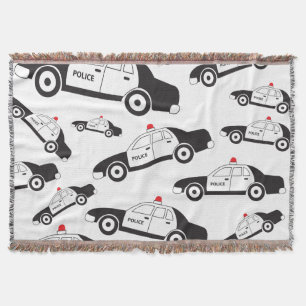 Toy Police Car Design Throw Blanket