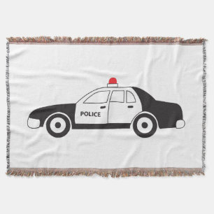 Toy Police Car Design Throw Blanket