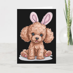 Toy Poodle Dog Breed Happy Easter Men Women Kids  Card