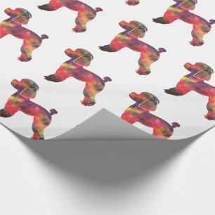 Toy Poodle Dog Geo Silhouette Multi Wrapping Paper