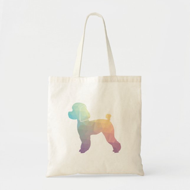 Toy Poodle Dog Geo Silhouette Pastel Tote Bag (Front)
