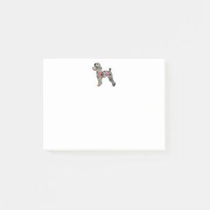 Toy Poodle Dog Geo Silhouette Plaid Post-it Notes