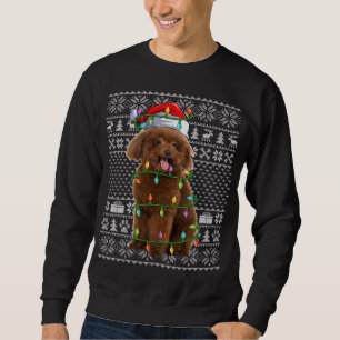 Toy Poodle Dog Lover Santa Hat Ugly Toy Poodle Chr Sweatshirt
